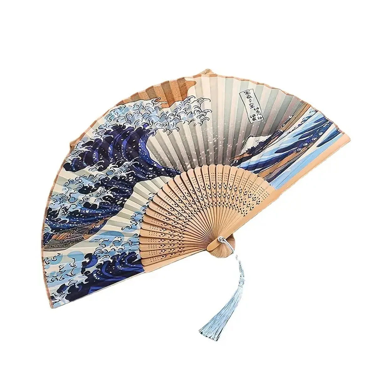 Vinatge Wave Fan Portable Folding Fan Pocket Fan For Wedding Party Decoration Dancing Performances Gifts