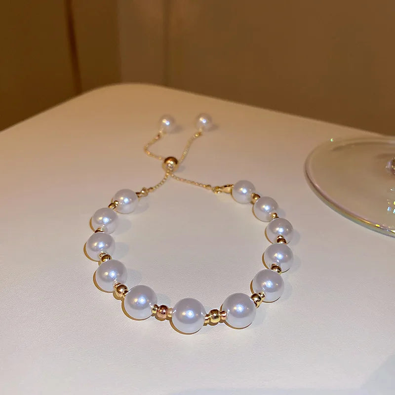 Elegant Pearl Bracelet Baroque Simulated Pearl Women Bracelet Bangles Ladies Fashion Charm Jewelry For Birthday Party Gifts