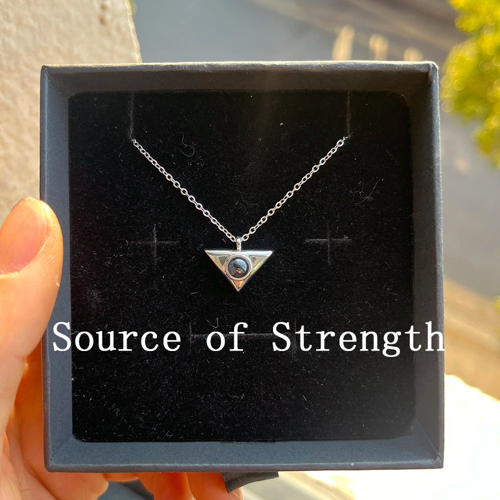 Custom Photo Projection Necklace Stainless Steel Chain Heart Flower Start Pendant DIY Picture Inside Couple Family Necklace