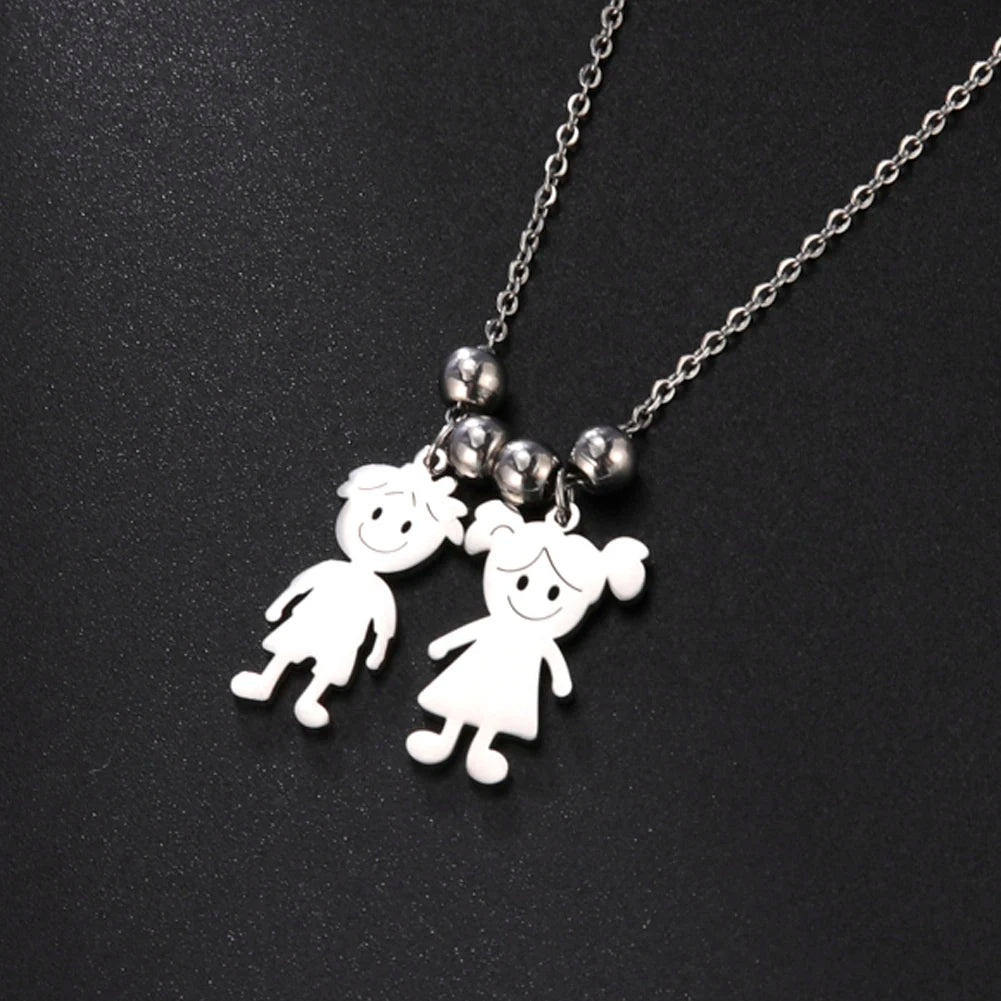Necklace with cartoon-style pendant on a black background