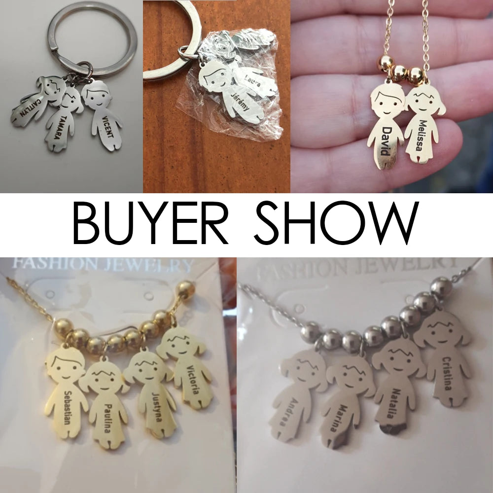 Child Mother Day Gift Kid Personalized Keychain Custom Name Key Chain Boy Girl for Women Men Couple Family Mom Dad Baby Jewelry