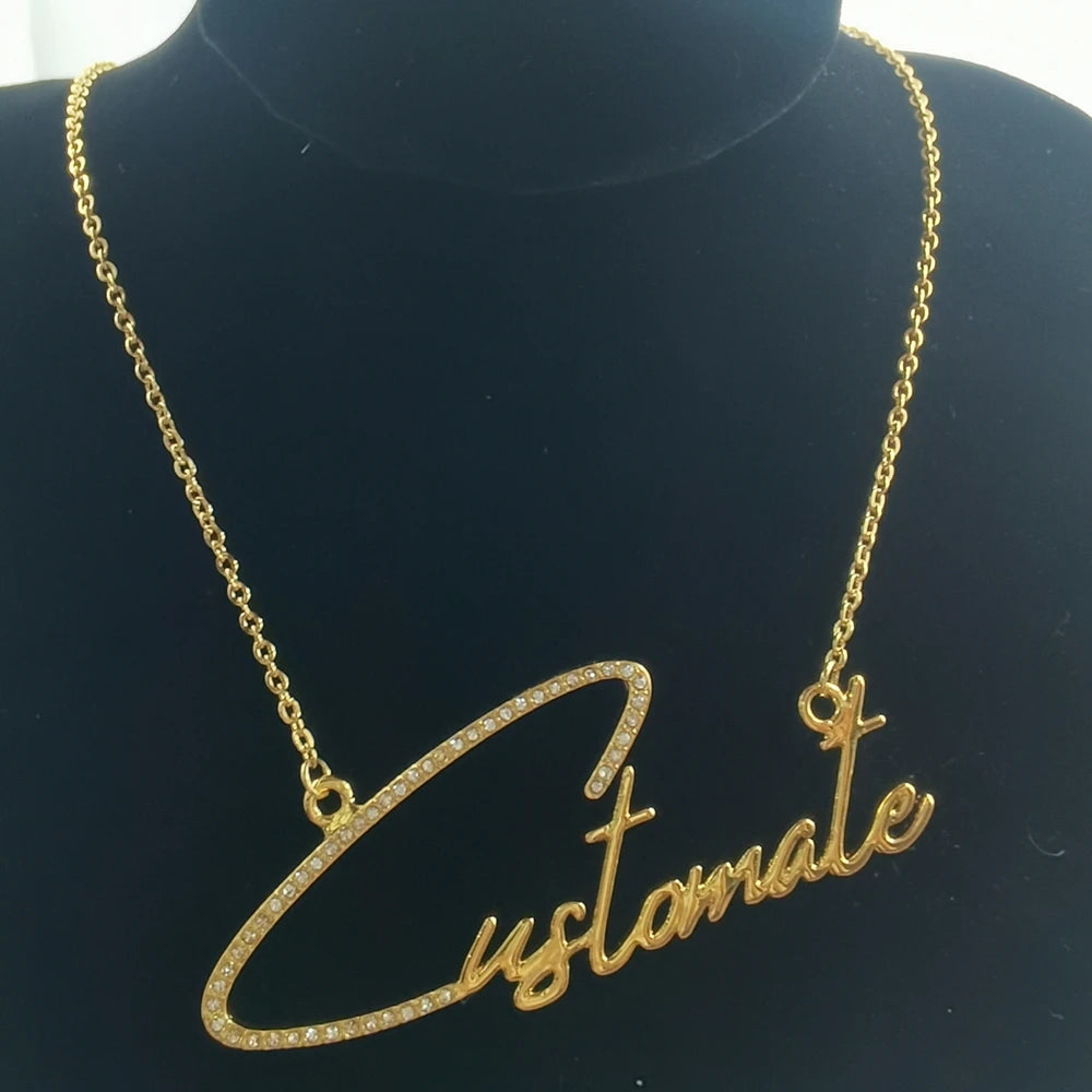 Duoying Zirconia Initial Letters Necklaces Women Personalized Necklace with Names Crystal Pendant Necklace Mom Gift