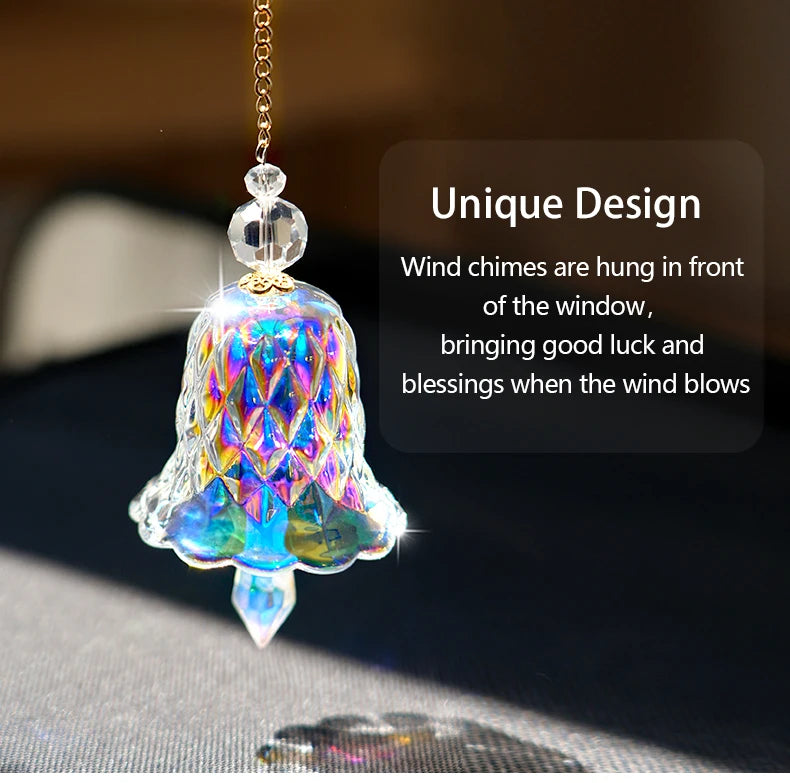 Rainbow Crystal Wind Chime Window Hanging Bell Glass Pendant Sun Catcher Christmas Decoration Home Decoration Garden Decoration