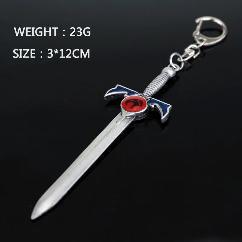 Thundercats Sword Mold Pendants Key Chain Metal Lion Mark Logo Keychains Key Rings Men Movie Jewelry Key Holder Chaveiro Gift
