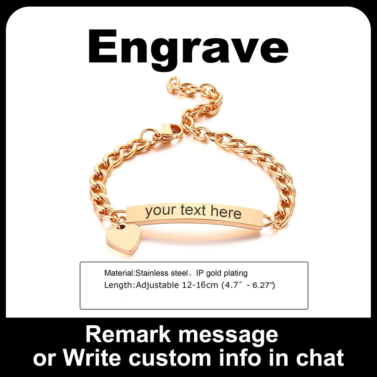 Customized Heart Bracelet for Little Girl Boy, Engravable ID Name Bracelet, Personalized Stainless Steel Chain Birthday Gift