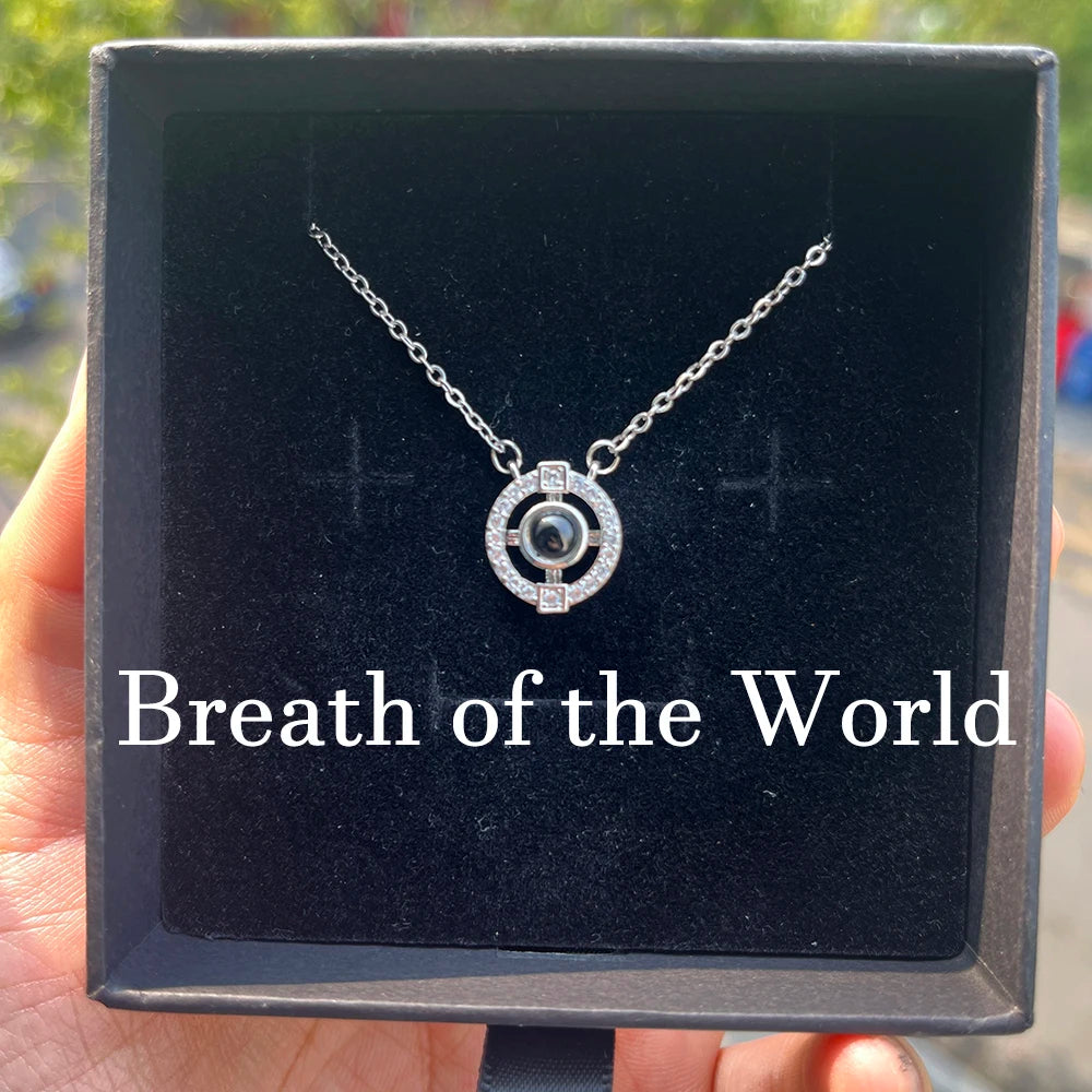 Custom Photo Projection Necklace Stainless Steel Chain Heart Flower Start Pendant DIY Picture Inside Couple Family Necklace