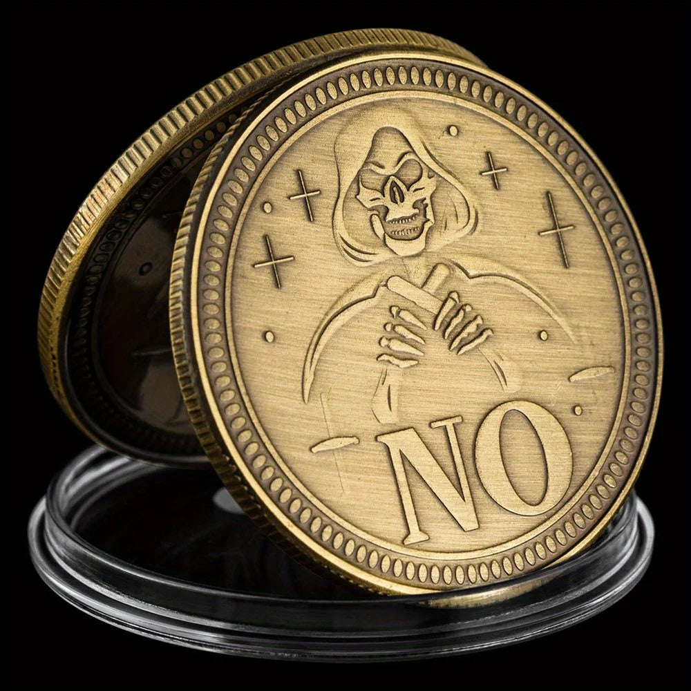 Yes or No Prediction Decision Coin Ouija All-Seeing Eye or Death Gothic Copper Plated Coin Souvenir Commemorative Coin