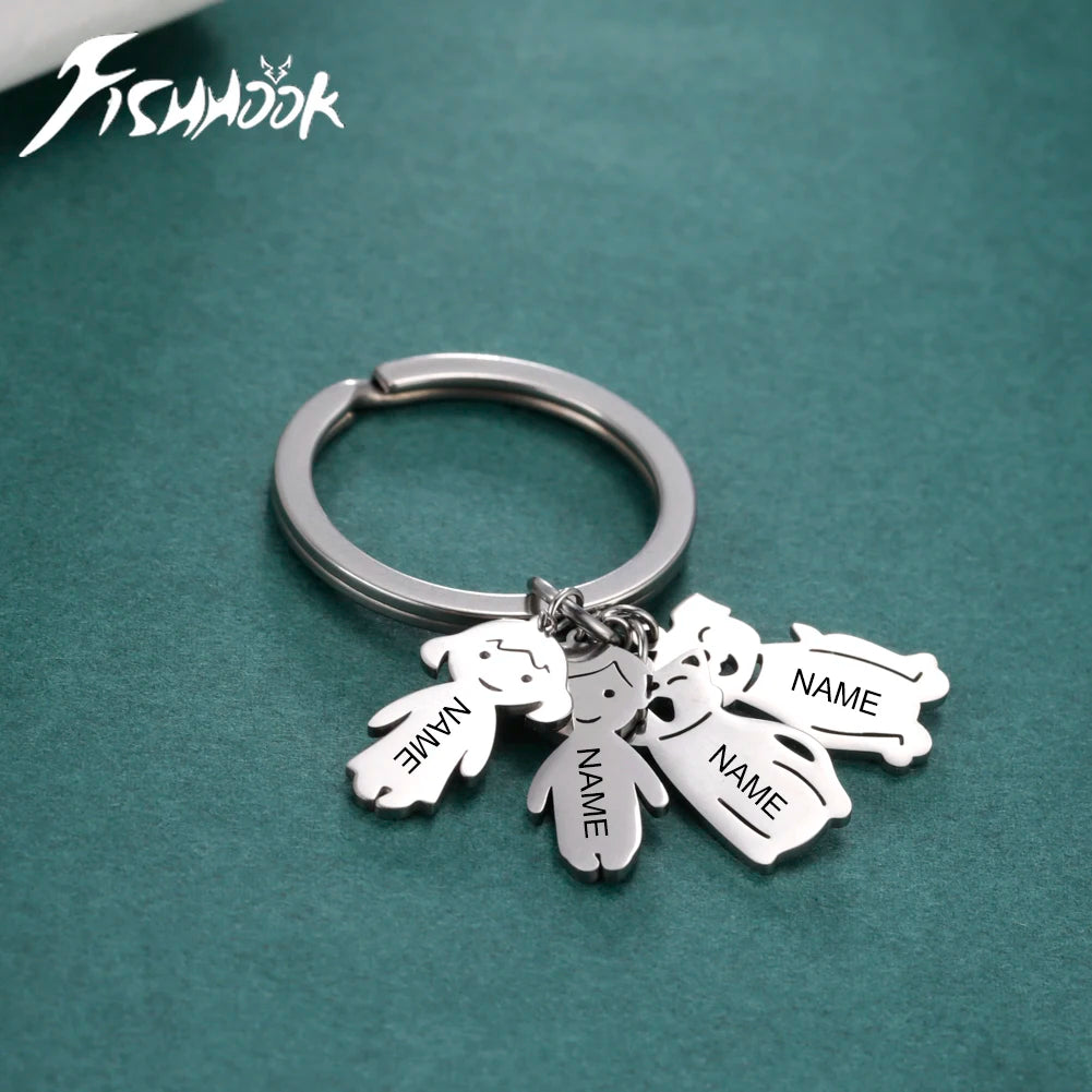 Child Mother Day Gift Kid Personalized Keychain Custom Name Key Chain Boy Girl for Women Men Couple Family Mom Dad Baby Jewelry