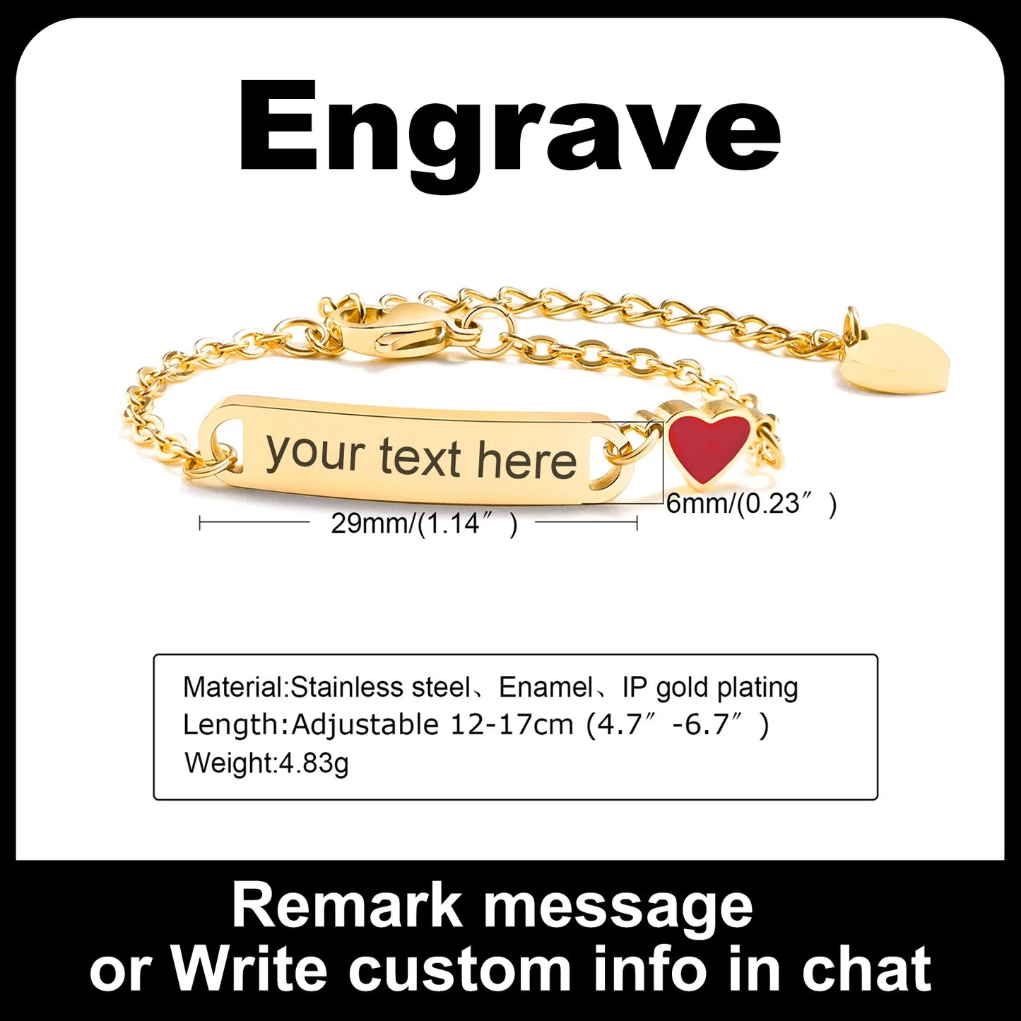 Customized Heart Bracelet for Little Girl Boy, Engravable ID Name Bracelet, Personalized Stainless Steel Chain Birthday Gift