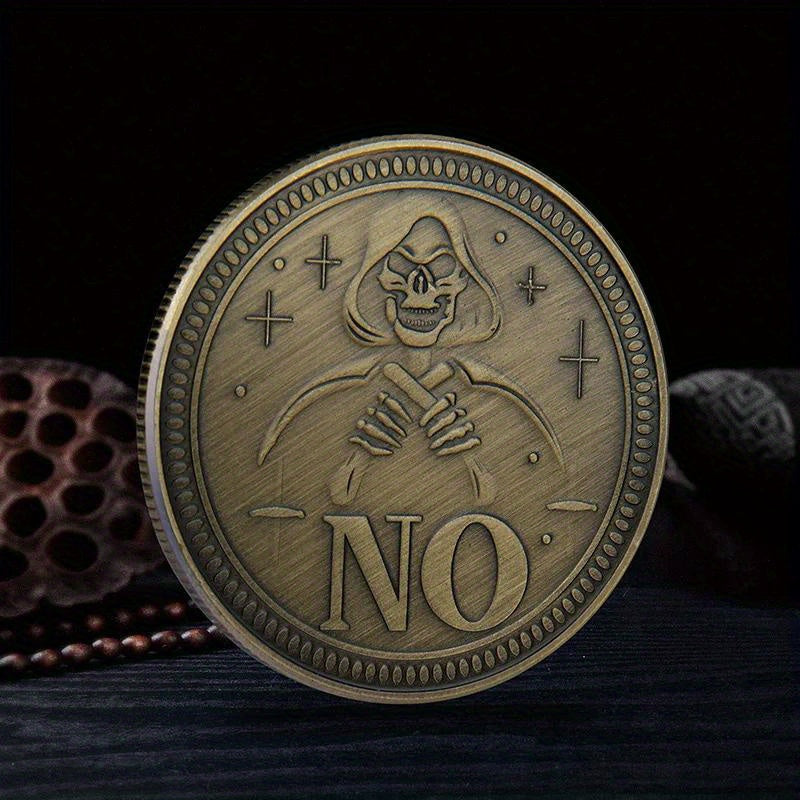 Yes or No Prediction Decision Coin Ouija All-Seeing Eye or Death Gothic Copper Plated Coin Souvenir Commemorative Coin