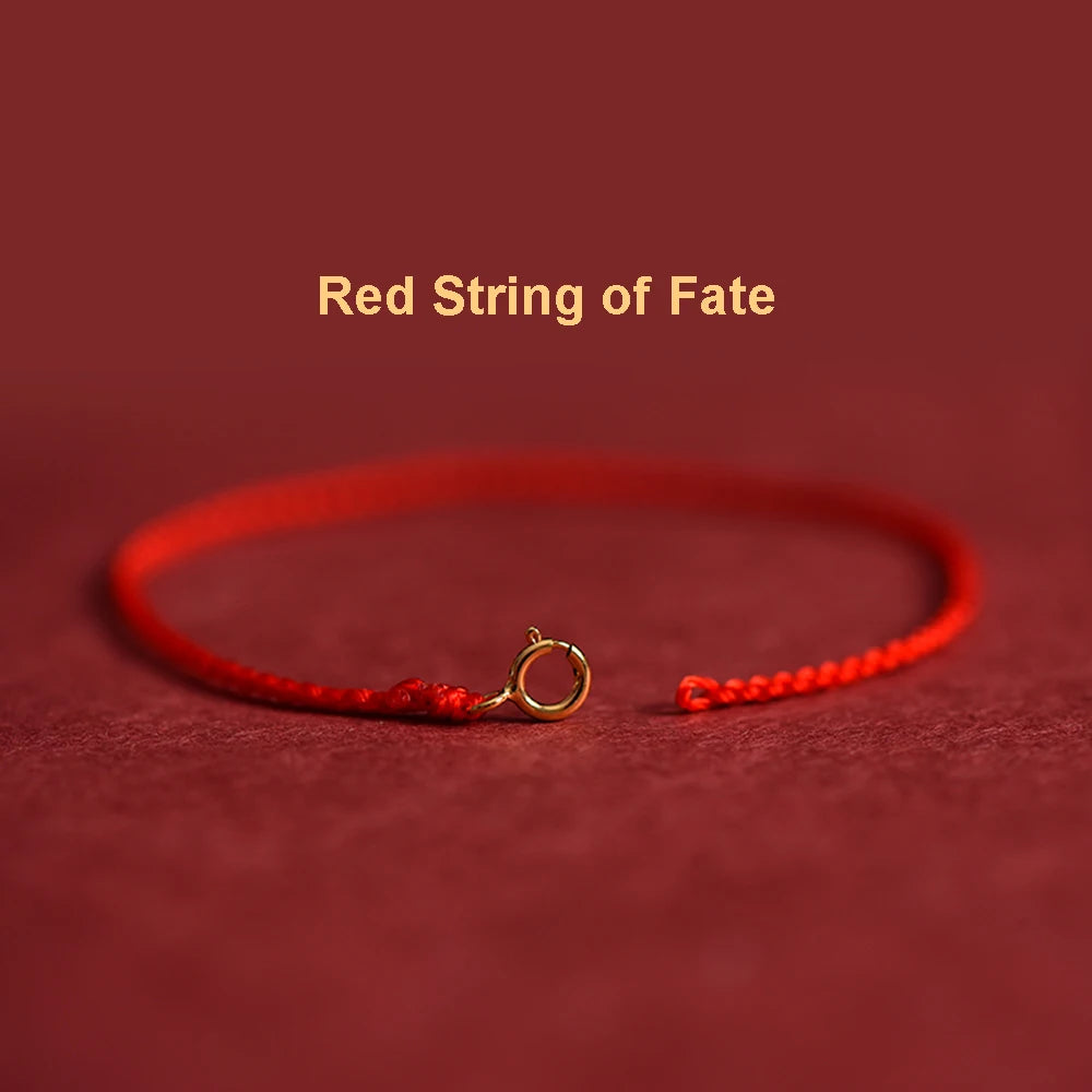 Handmade Red String Bracelet With Gold Plated Clasp Red String of Fate Bracelet For Men Women Unisex Protection and Good Luck