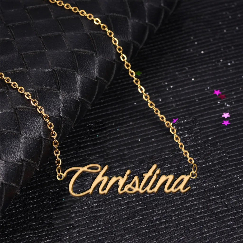 Personalized Christina Name Necklace for Women Gold Plated Stainless Steel Pendant Jewelry Gift for Birthday Or Anniversary