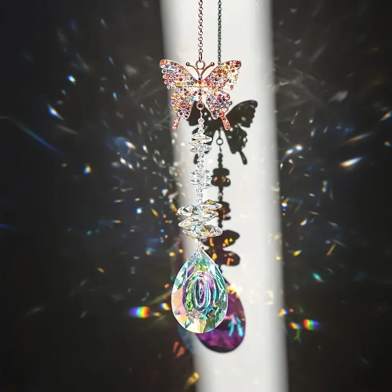 1/3 colored rhinestones Butterfly Bee hummingbird Crystal sun catchers, stunning home and garden window hangings, beautiful