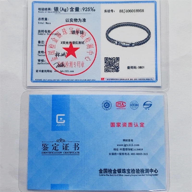 100% S925 Sterling Silver Handmade Woven Retro Domineering Style Personality Keel Man Woman Pure S925 Silver Bracelet Jewelry