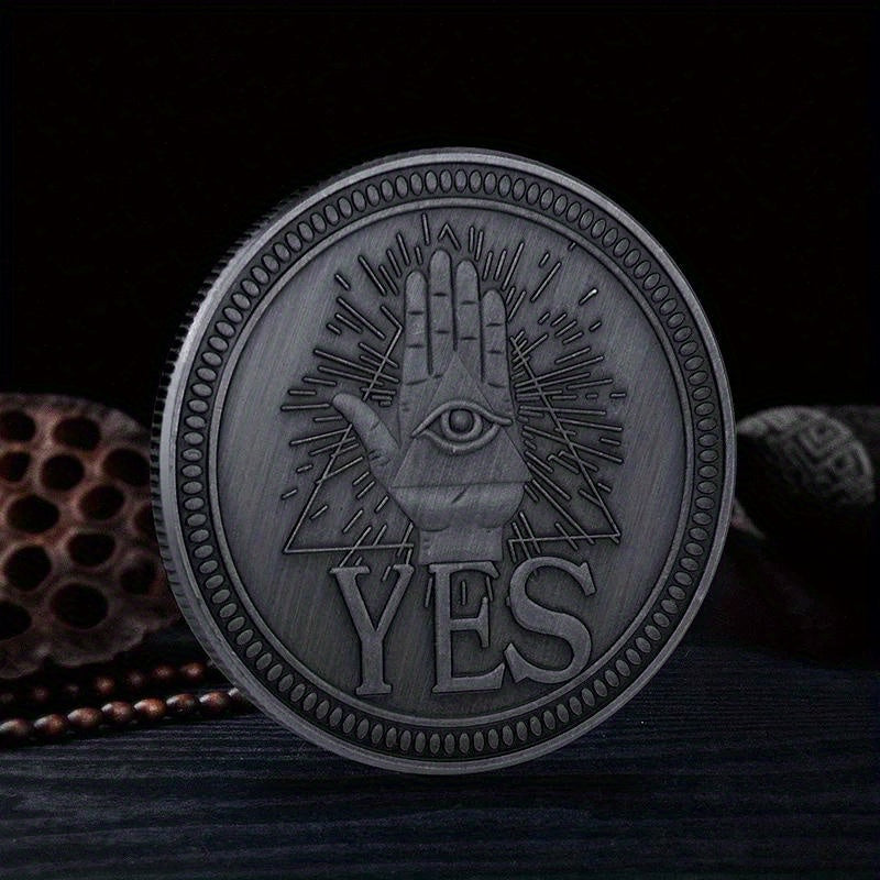 Yes or No Prediction Decision Coin Ouija All-Seeing Eye or Death Gothic Copper Plated Coin Souvenir Commemorative Coin