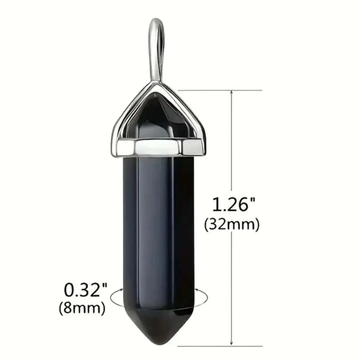 40PCS/30PCS Hexagonal Chakra Synthetic Crystal Pendant , Pointed Quartz Stone With Leather Necklace Chain Storage Bag