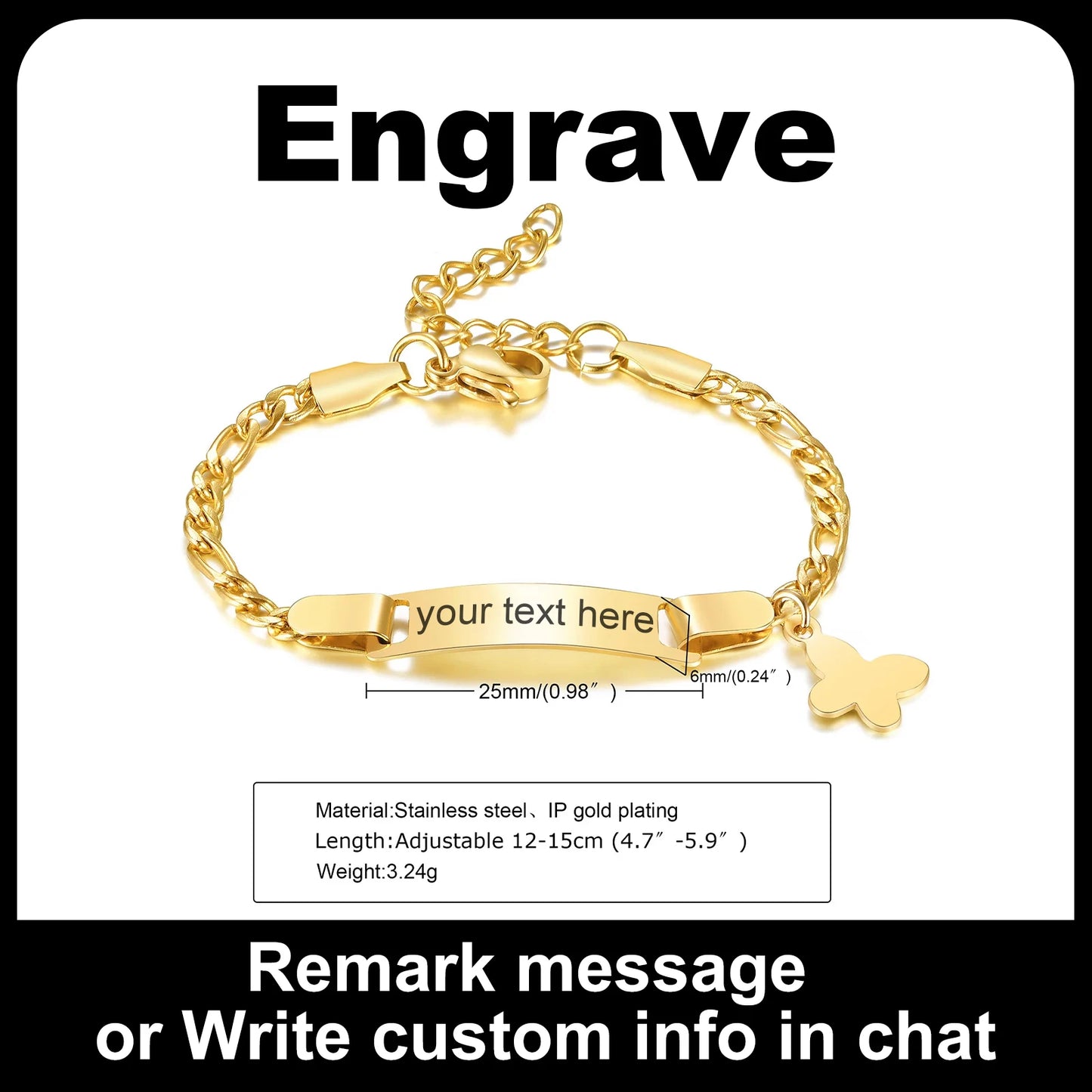 Customized Heart Bracelet for Little Girl Boy, Engravable ID Name Bracelet, Personalized Stainless Steel Chain Birthday Gift