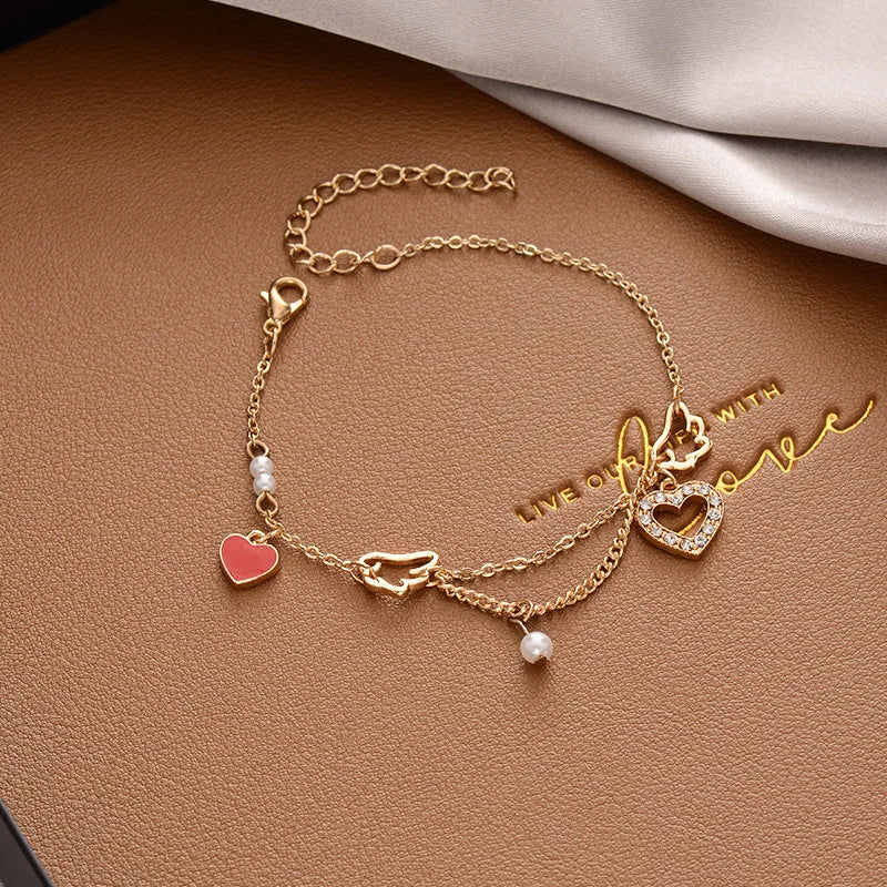 Simple Elegant Imitation Pearl Bracelets Golden Color Beads Chain for Womens Goth Chain Bracelet Bangles Trend Jewelry Gifts