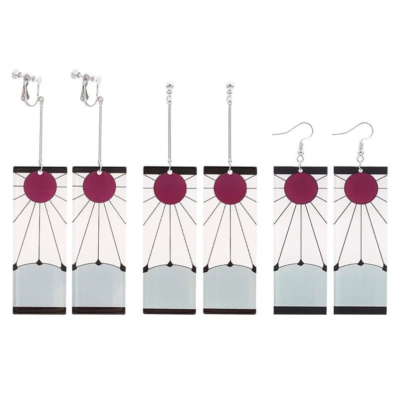 Fashion Anime Demon Slayer Kimetsu no Yaiba Blade of Ghost Earings Acrylic Drop Earrings For Women Men Jewelry Accessories Gift