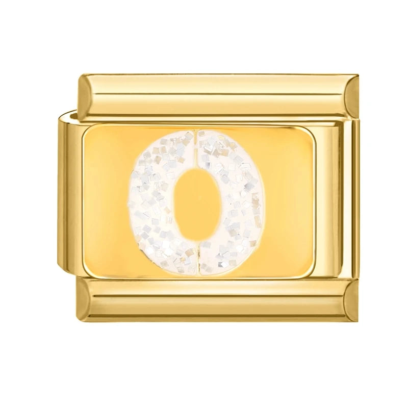 Fashion Golden 26 Letters A-Z Italian Links Charm Beads 9mm Stainless Steel Bracelet Jewelry DIY Hand Making Wholesale