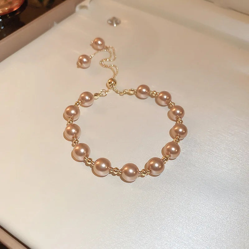 Elegant Pearl Bracelet Baroque Simulated Pearl Women Bracelet Bangles Ladies Fashion Charm Jewelry For Birthday Party Gifts