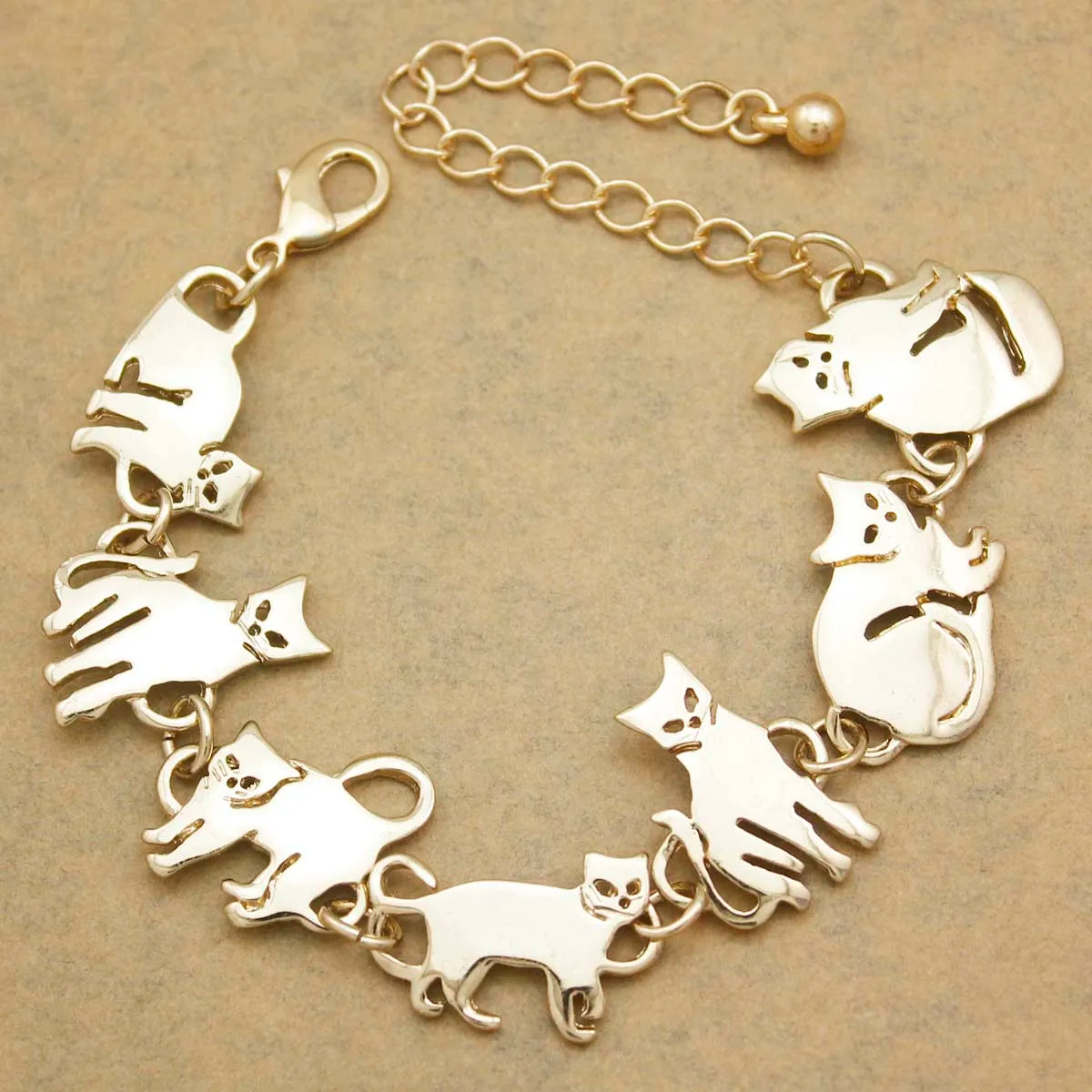 Cat Pendant Charm Chain Link Bracelets For Women Cowgirl Cuff Bangles Party Gift Fashion Jewelry Pulseira Feminina Dropshipping