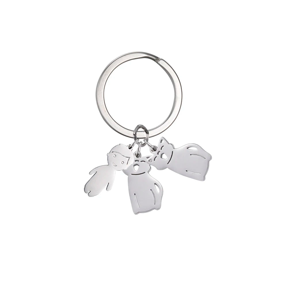 Child Mother Day Gift Kid Personalized Keychain Custom Name Key Chain Boy Girl for Women Men Couple Family Mom Dad Baby Jewelry