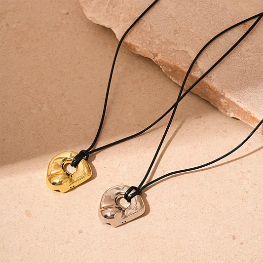 Gold Plated Geometric Circle Pendant Necklace for Women Girls Adjustable Long Leather Rope Chian Necklaces Sweater Chain Jewelry