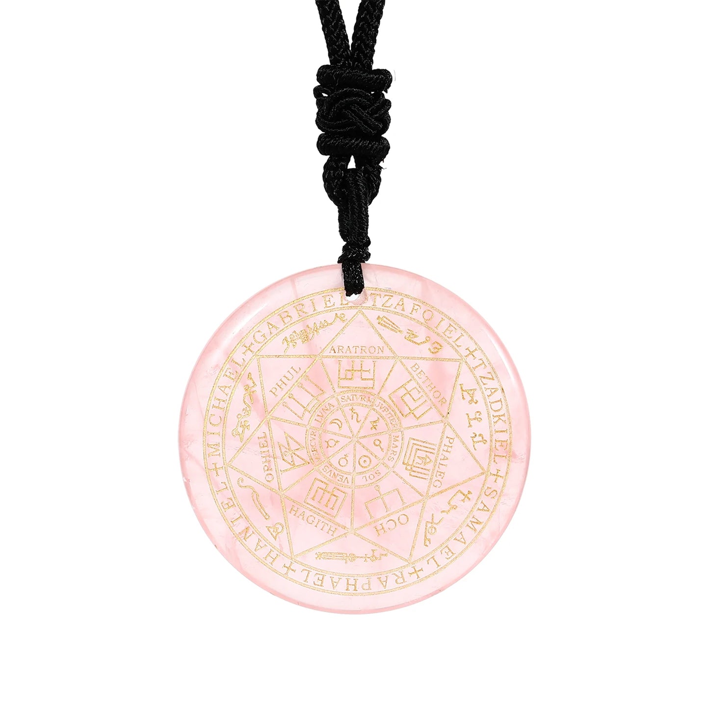 Natural Crystal Quartz Seven Archangels Amulet Necklaces Michael Men Seal of Solomon Talisman Necklace Protection Jewelry Collar