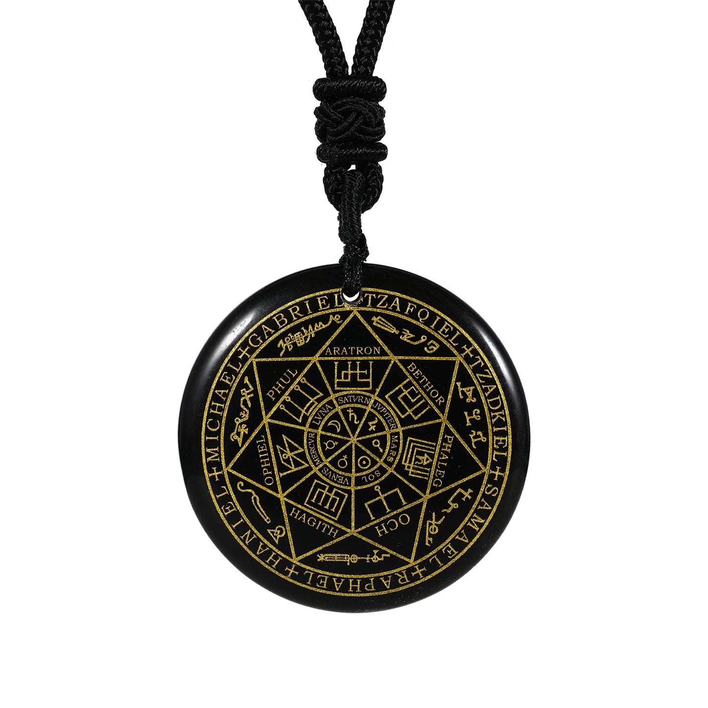 Natural Crystal Quartz Seven Archangels Amulet Necklaces Michael Men Seal of Solomon Talisman Necklace Protection Jewelry Collar