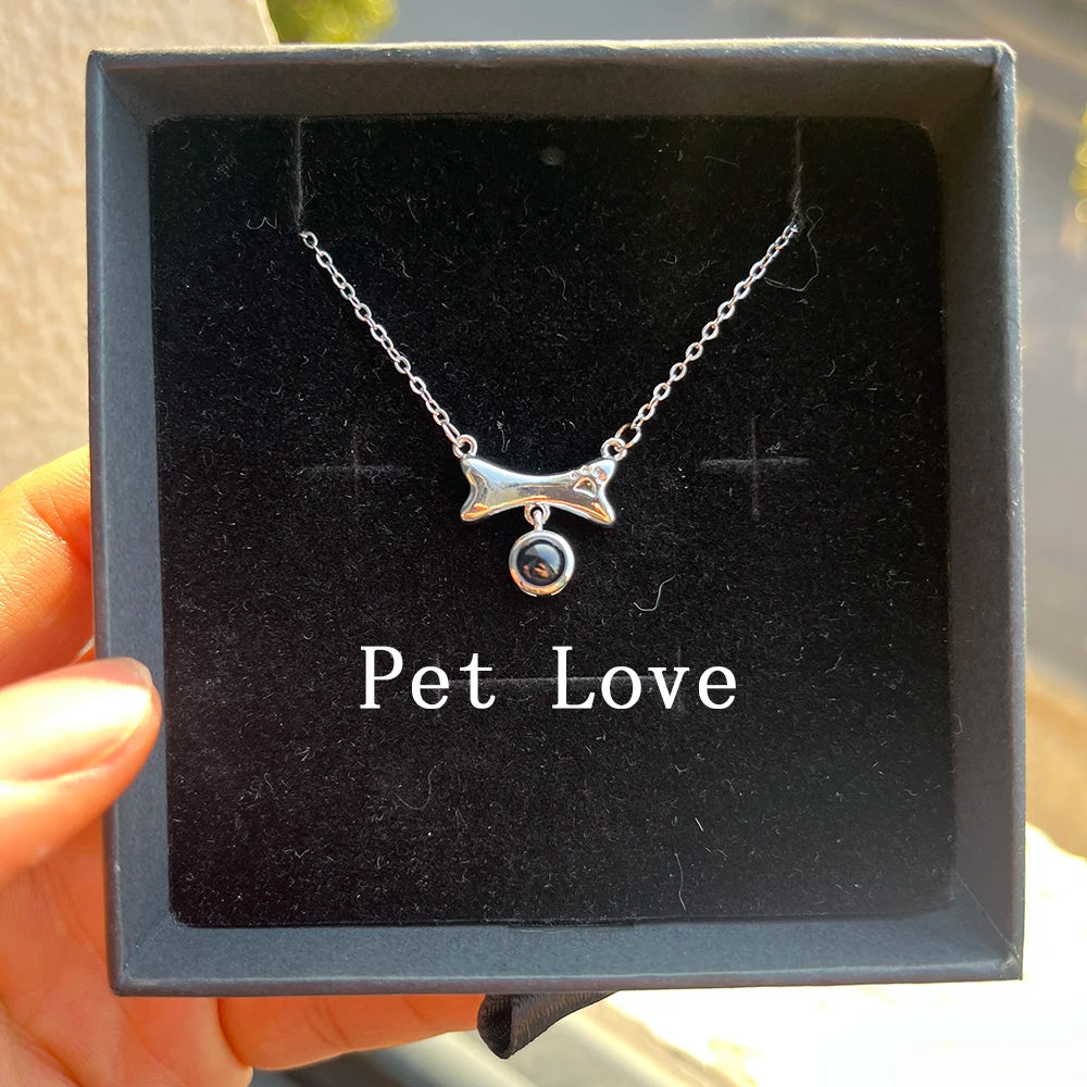 Valentine's Day Gift Custom Photo Projection Necklace DIY Picture Inside Titanium Steel Chain Couple Necklace Women Men Jewelry