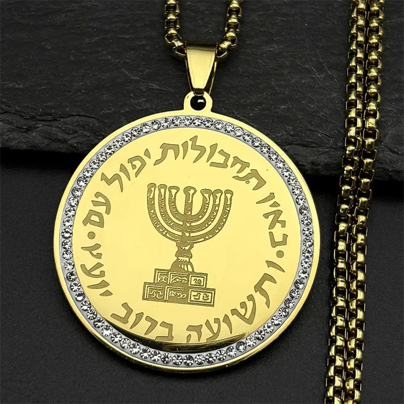 Seven Archangels Medal Angel Necklace for Women Men Stainless Steel Seal of Solomon Protection Chain Jewelry collar NZZZ504S02