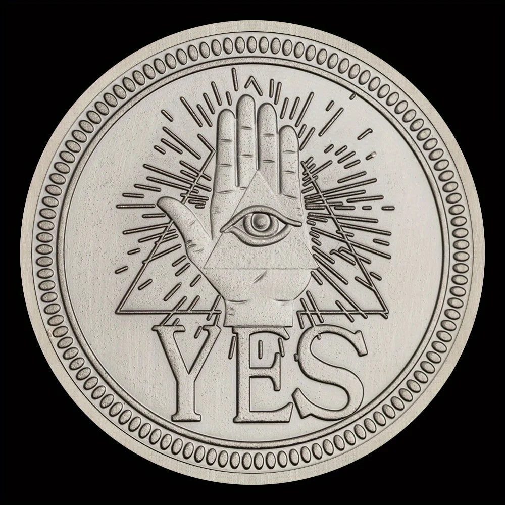 Yes or No Prediction Decision Coin Ouija All-Seeing Eye or Death Gothic Copper Plated Coin Souvenir Commemorative Coin