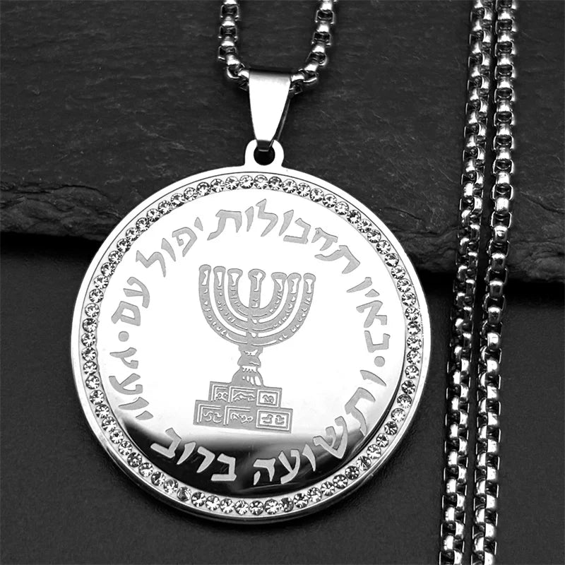 Seven Archangels Medal Angel Necklace for Women Men Stainless Steel Seal of Solomon Protection Chain Jewelry collar NZZZ504S02
