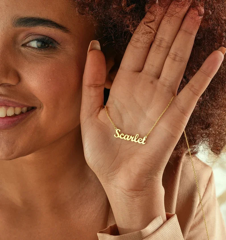 18k Gold Plated Custom Name Necklace Personalized Name Necklace Gold Personalized Jewelry Gift for Her 2025 Christmas For Mom