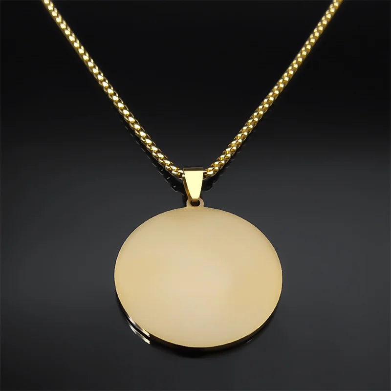 Seven Archangels Medal Angel Necklace for Women Men Stainless Steel Seal of Solomon Protection Chain Jewelry collar NZZZ504S02