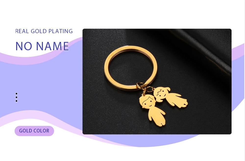 Child Mother Day Gift Kid Personalized Keychain Custom Name Key Chain Boy Girl for Women Men Couple Family Mom Dad Baby Jewelry