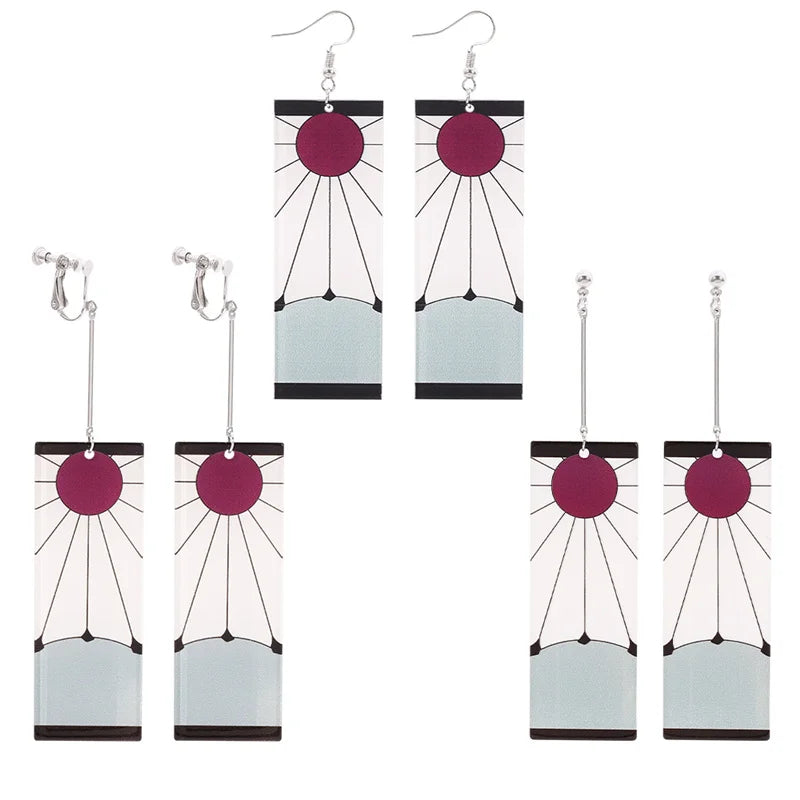 Fashion Anime Demon Slayer Kimetsu no Yaiba Blade of Ghost Earings Acrylic Drop Earrings For Women Men Jewelry Accessories Gift