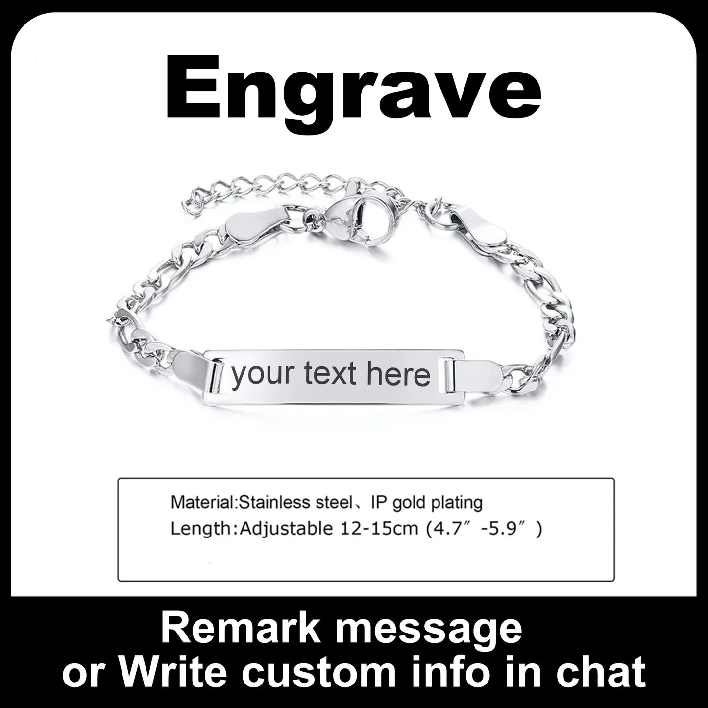 Customized Heart Bracelet for Little Girl Boy, Engravable ID Name Bracelet, Personalized Stainless Steel Chain Birthday Gift