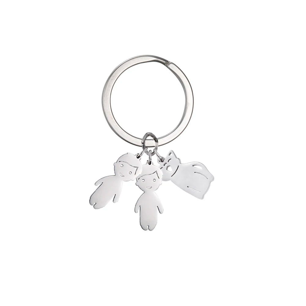 Child Mother Day Gift Kid Personalized Keychain Custom Name Key Chain Boy Girl for Women Men Couple Family Mom Dad Baby Jewelry