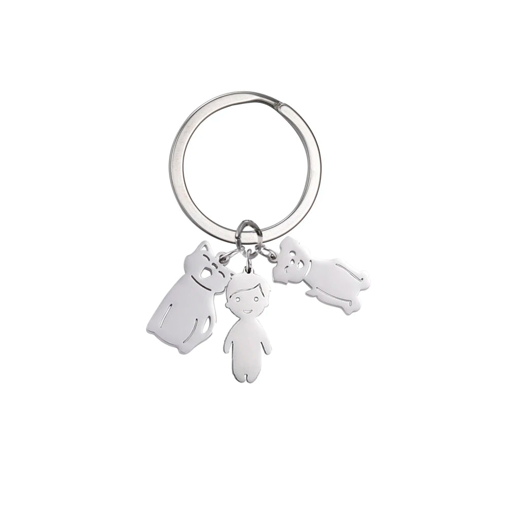 Child Mother Day Gift Kid Personalized Keychain Custom Name Key Chain Boy Girl for Women Men Couple Family Mom Dad Baby Jewelry