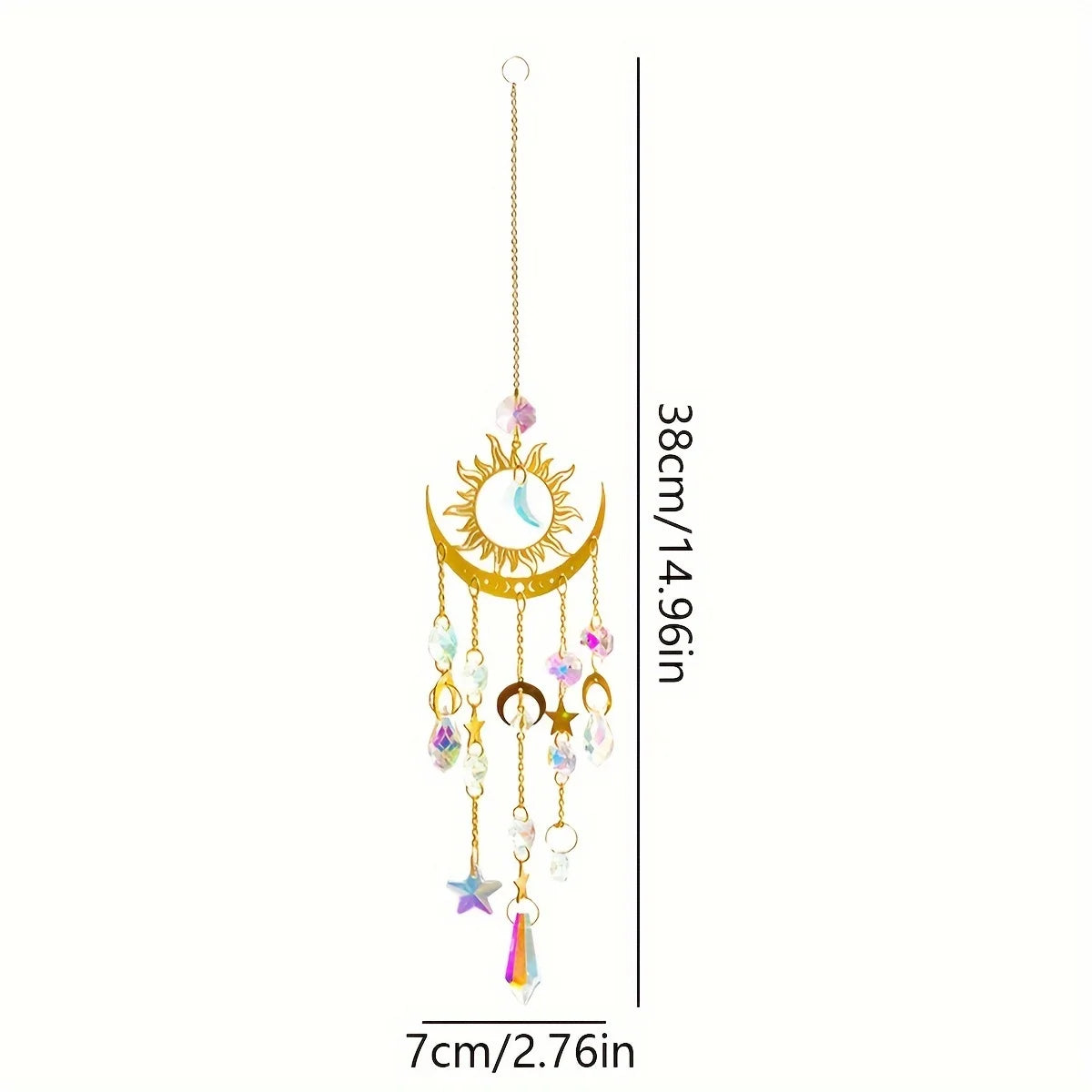 1pc star moon wind chime pendant cross border exclusive crafts garden decoration pendant sun catcher