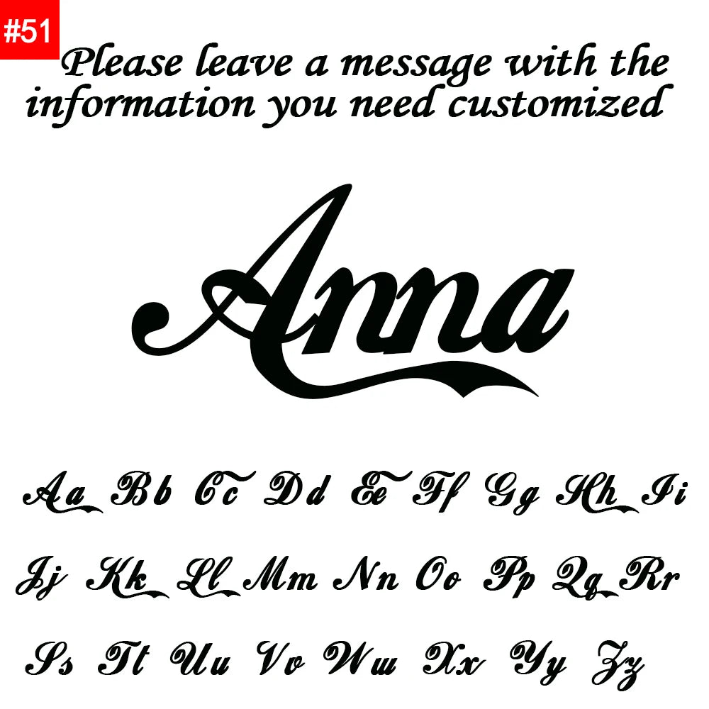 Decorative text with the name 'Anna' and customizable letters on a white background.