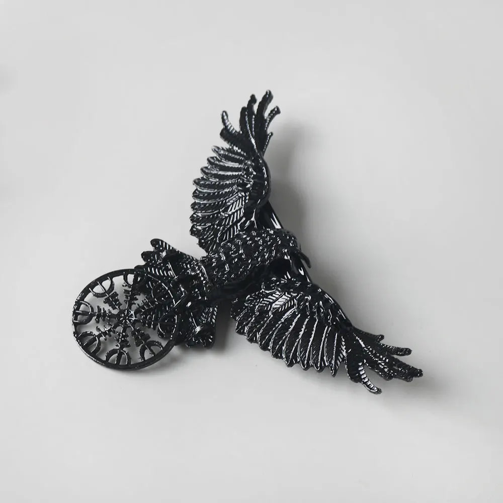 gothic crow hairclip vintage animal Barrettes hairpins witch viking women hair accessories hallowen cosplay party headdress