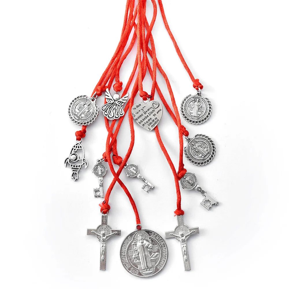 Saint Benedict Medal Protection Blessing Charm Catholic San Benito Medalla Handmade Jewelry Gift Charms Car Hanging Charm