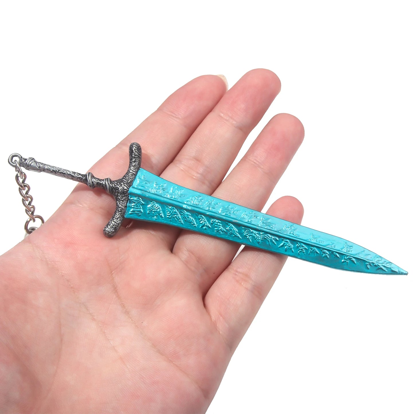 14cm Ring Dark Moon Greatswor Eldens Keychain Pendant Bloodhound's Fang Keyring Cosplay Fans Props Men Women Backpack Jewelry