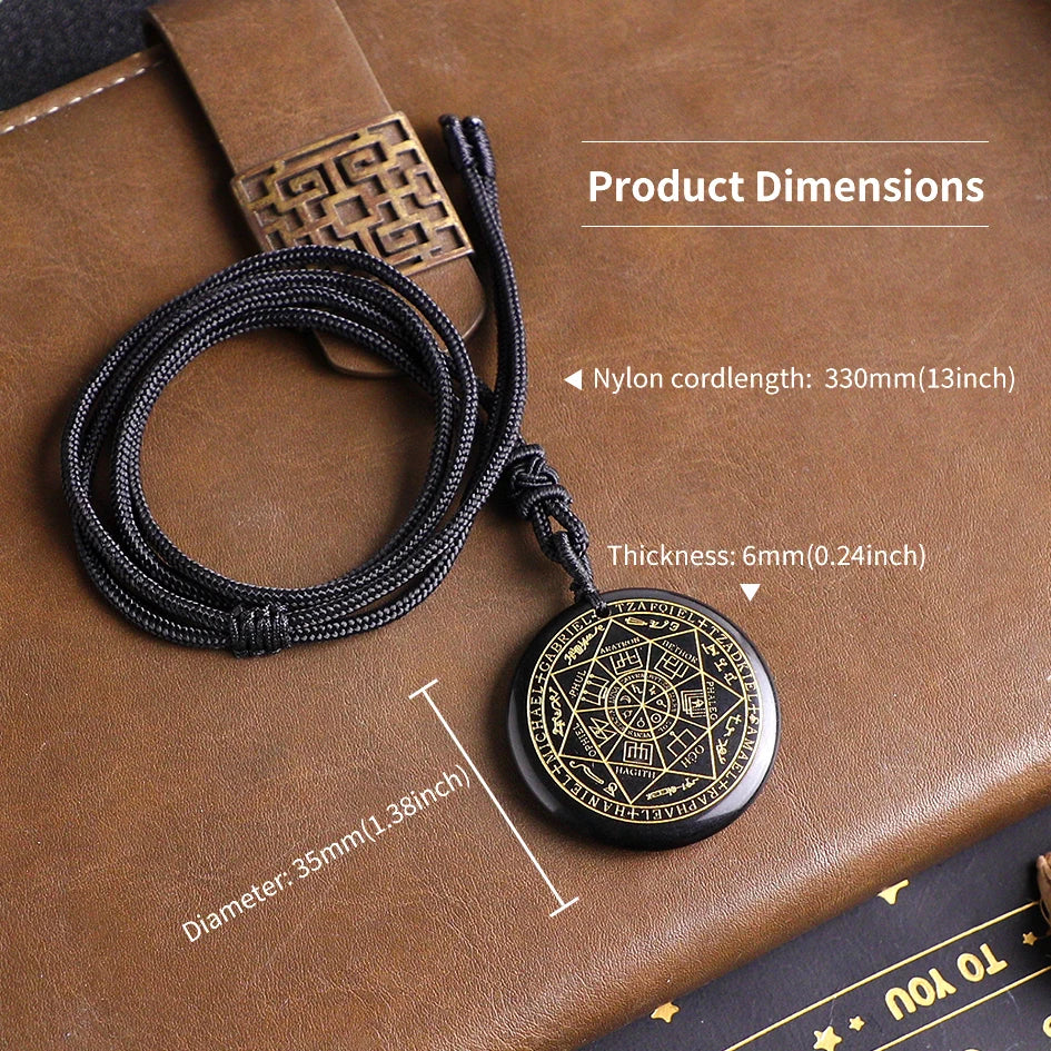 Natural Crystal Quartz Seven Archangels Amulet Necklaces Michael Men Seal of Solomon Talisman Necklace Protection Jewelry Collar