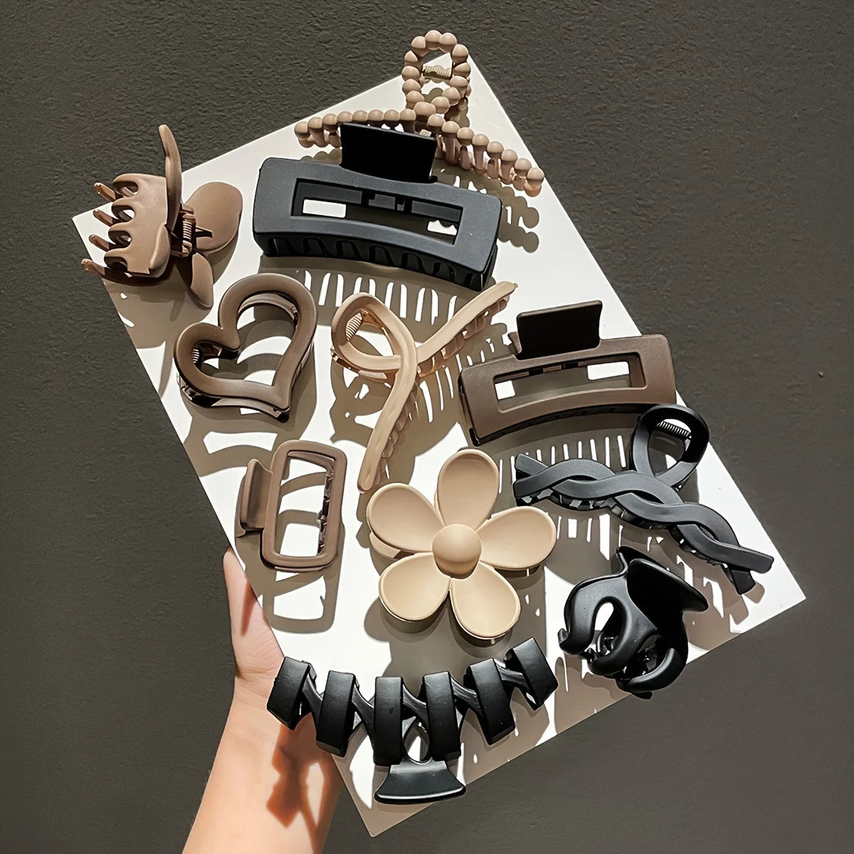 11pcs Women's High-end Frosted Clip Set Women's Back Head Hair Shark Clip Headwear