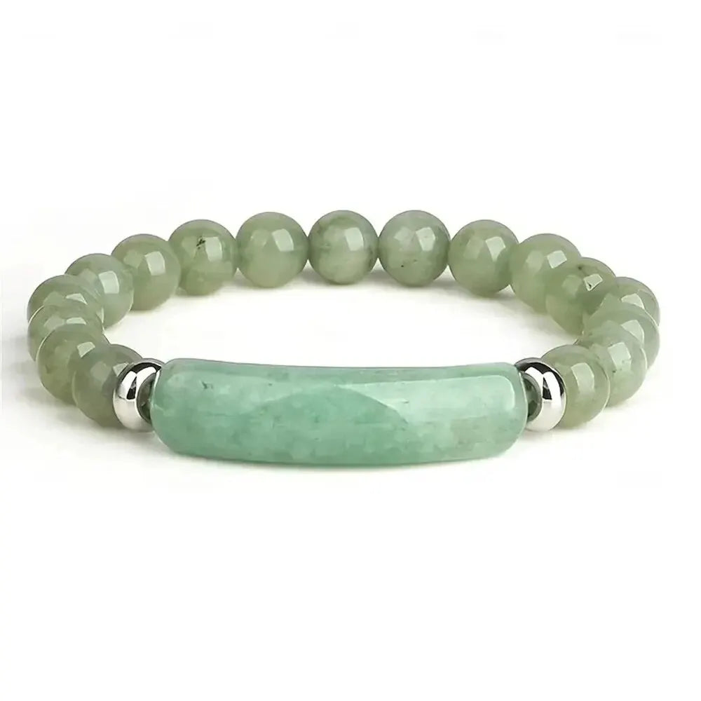 1pc Healing Handmade Stone Bracelet Turquoise Natural Malachite Gemstone Crystal Rough Bracelet Body Energy Yoga