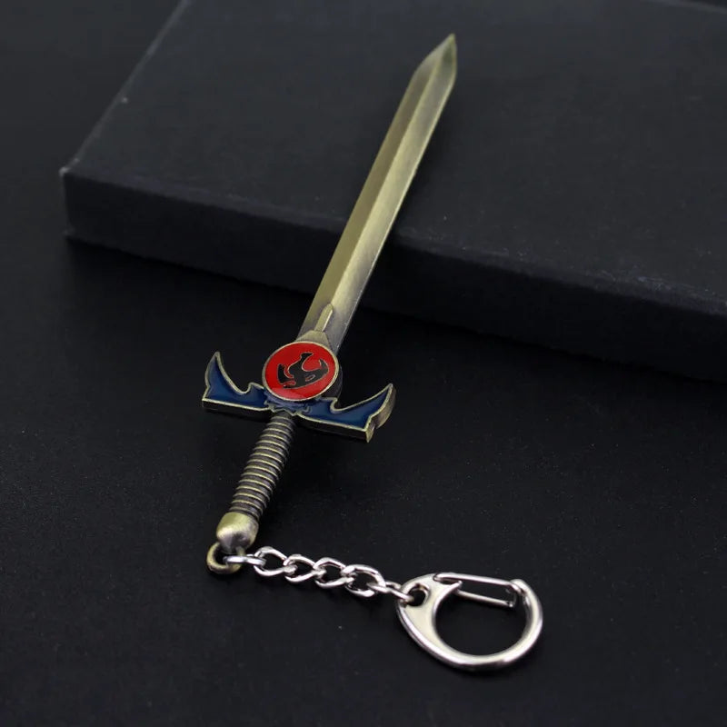 Thundercats Sword Mold Pendants Key Chain Metal Lion Mark Logo Keychains Key Rings Men Movie Jewelry Key Holder Chaveiro Gift